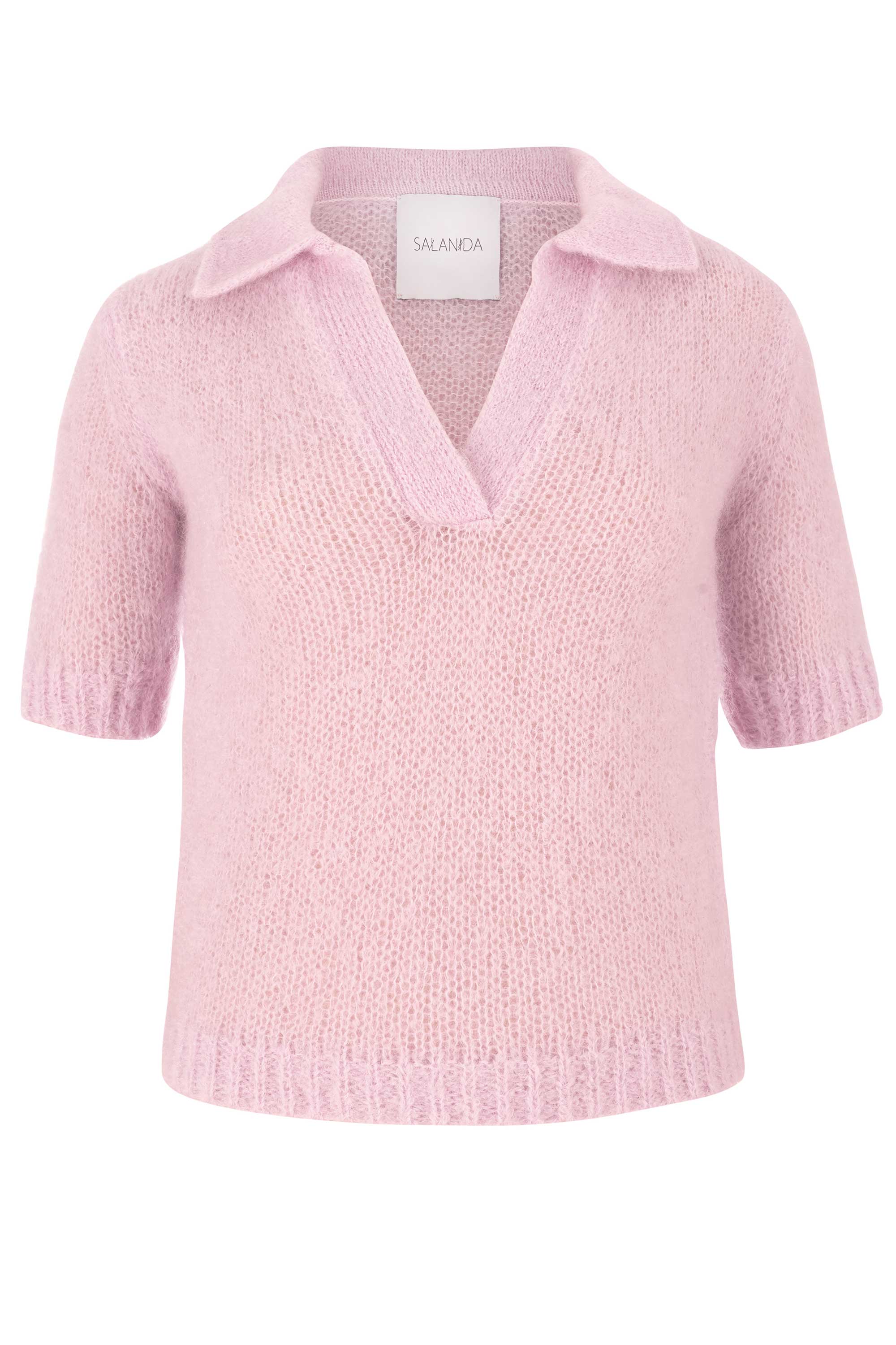 Melody Mohair Polo Top Pink